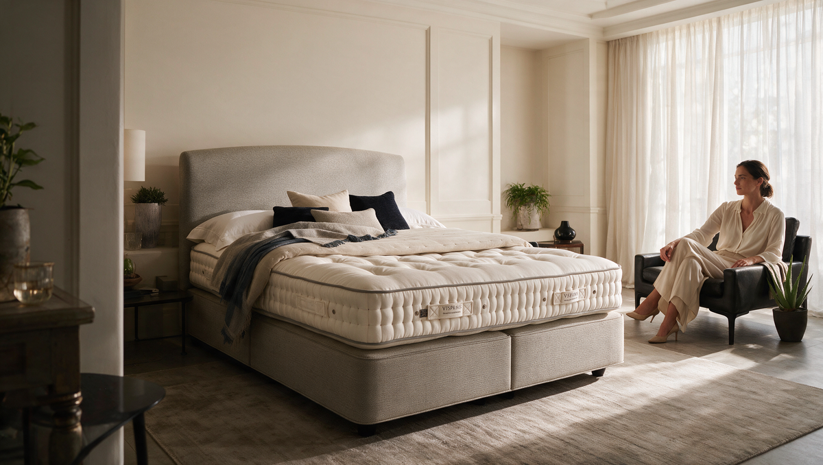 A Vispring bed in a Spicy Home interior