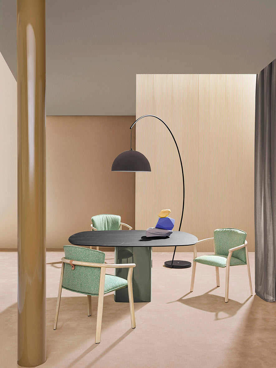 Pedrali seating in a warm, light-filled interior