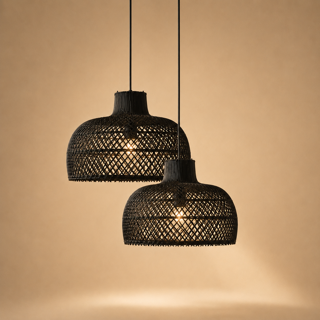 Rattan Bell Lamps