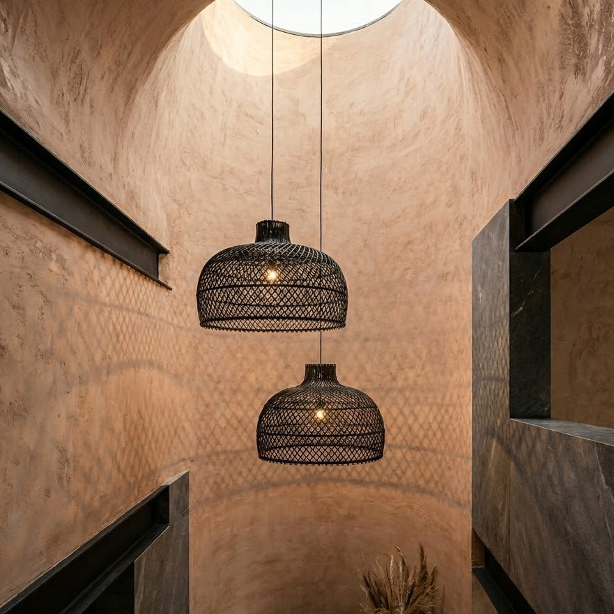 Rattan Bell Lamps